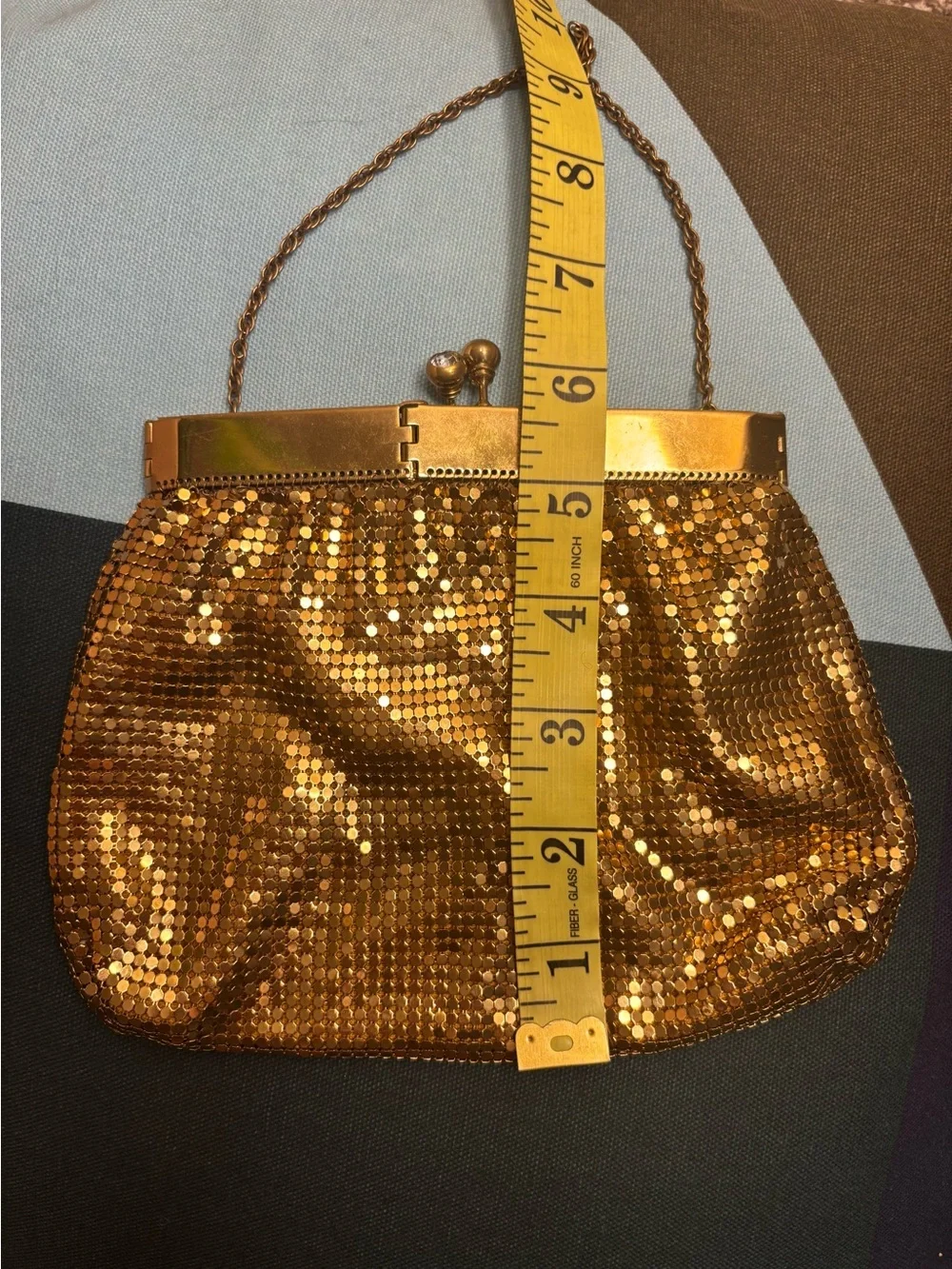 Vintage Gold Mesh Evening Clutch